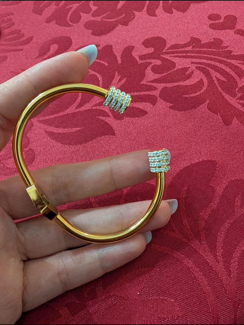 Gold-Tone Color Crystal Cuff Bracelet - Women Jewelry